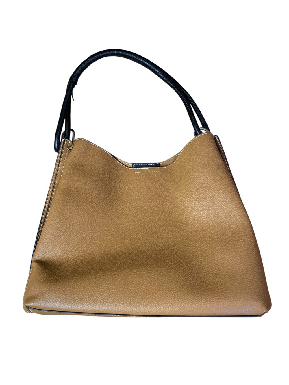 Parfois Tan & Black Two-Tone Faux Leather Tote Bag